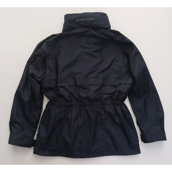 NWT Stormtech Blue Nylon Jacket Full Zip Pockets Foldaway Hood Cord Waist Sz L - Picture 3 of 10